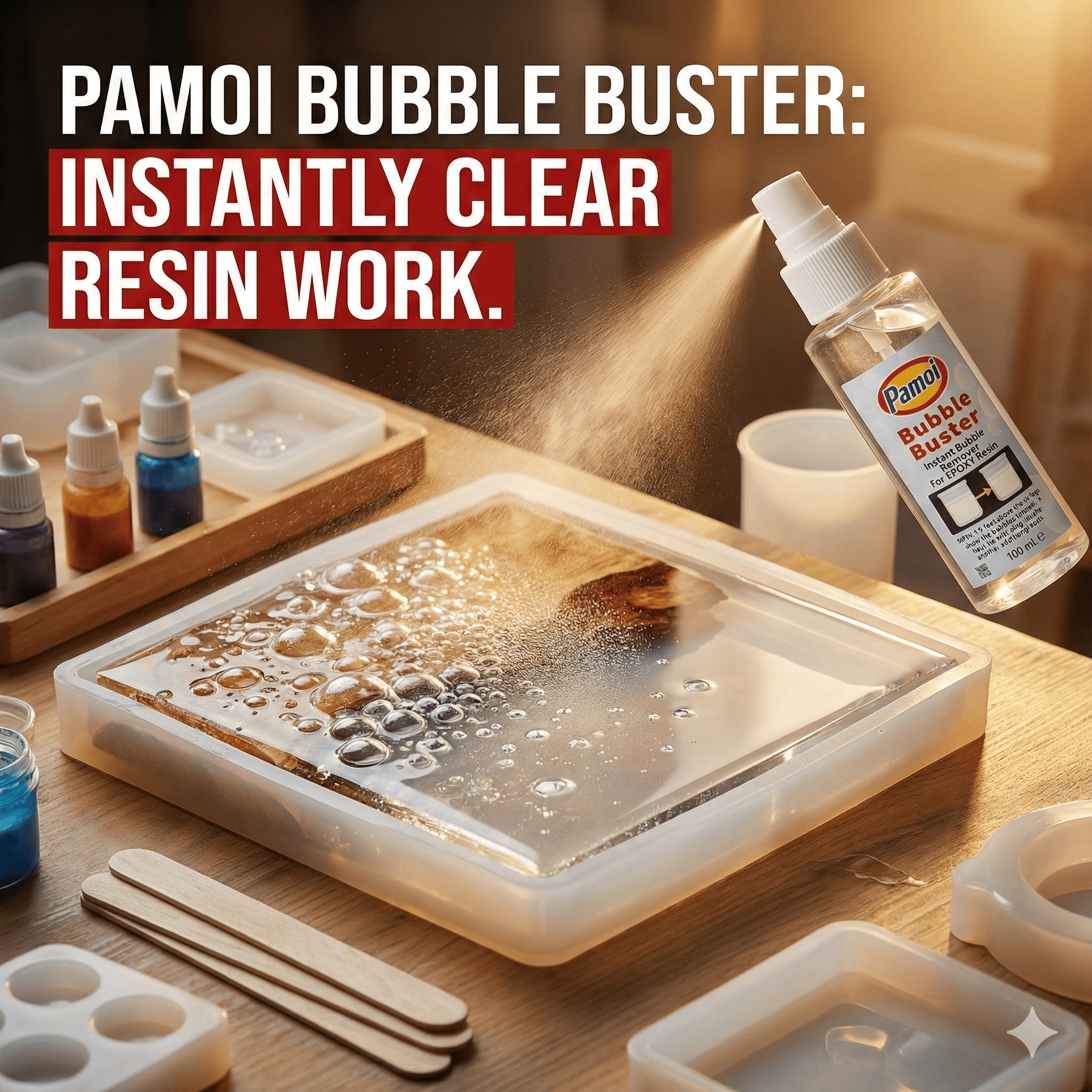 bubble blaster for resin art casting clear finish
